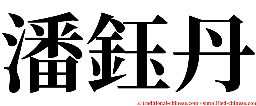 潘鈺丹 serif font