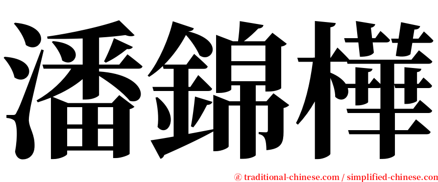 潘錦樺 serif font