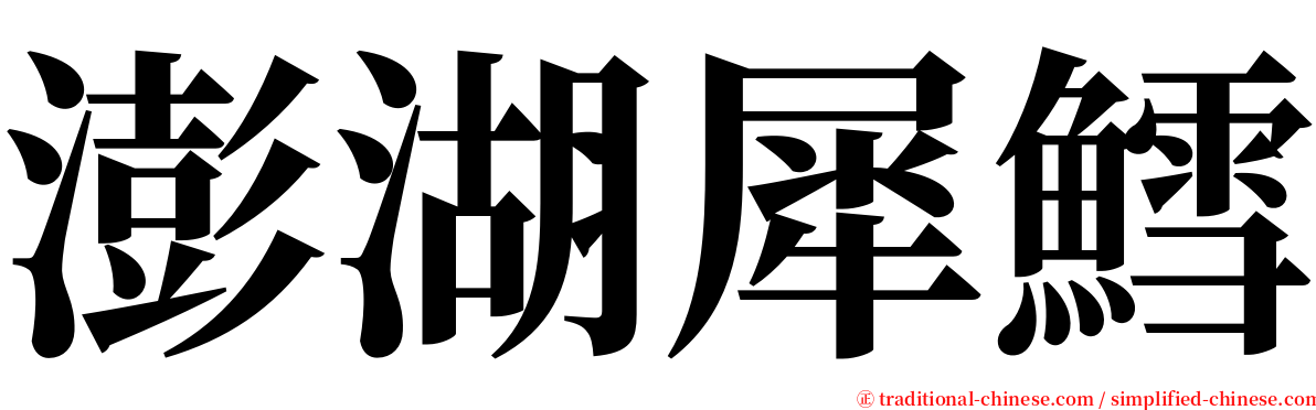 澎湖犀鱈 serif font