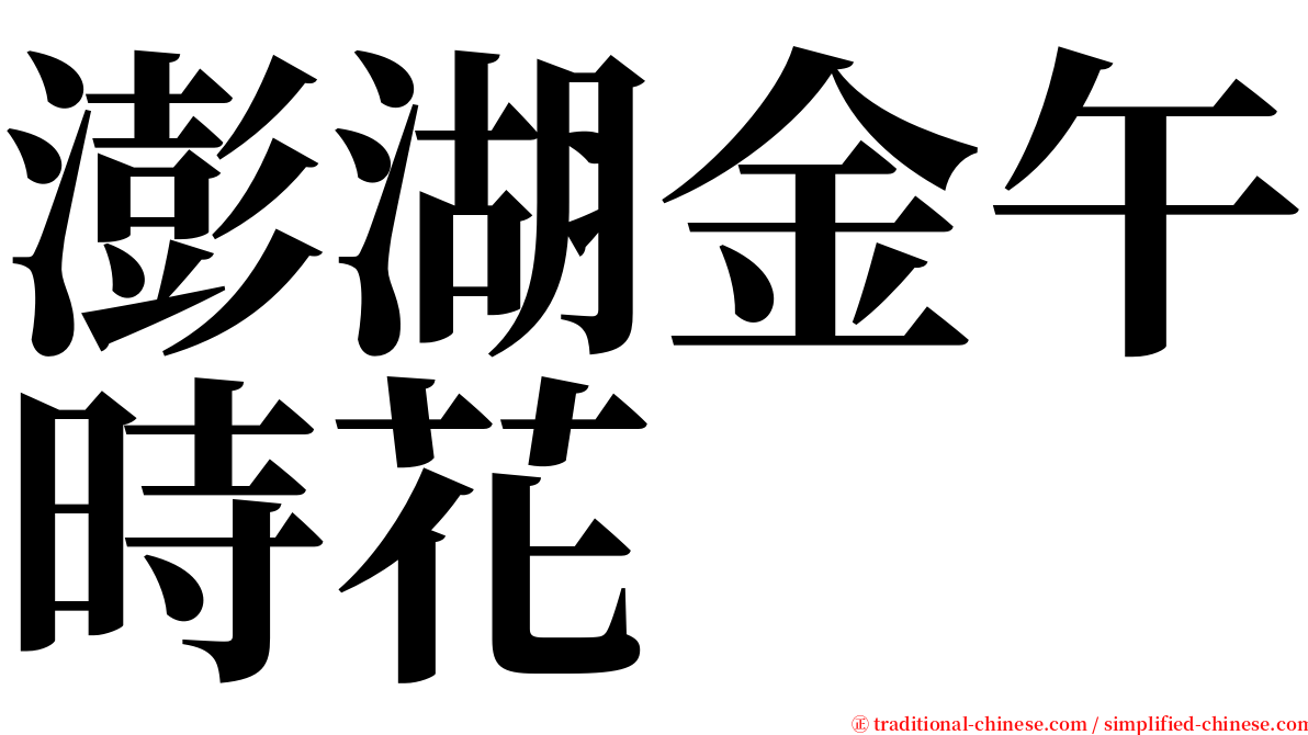 澎湖金午時花 serif font