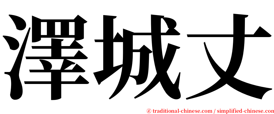 澤城丈 serif font