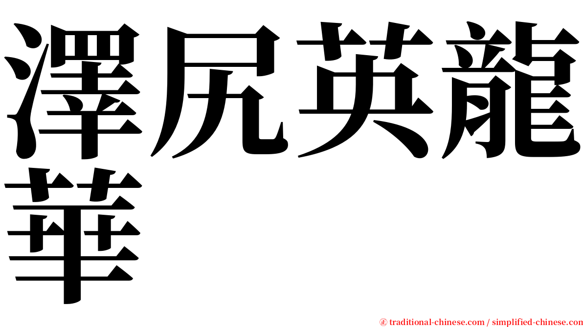 澤尻英龍華 serif font