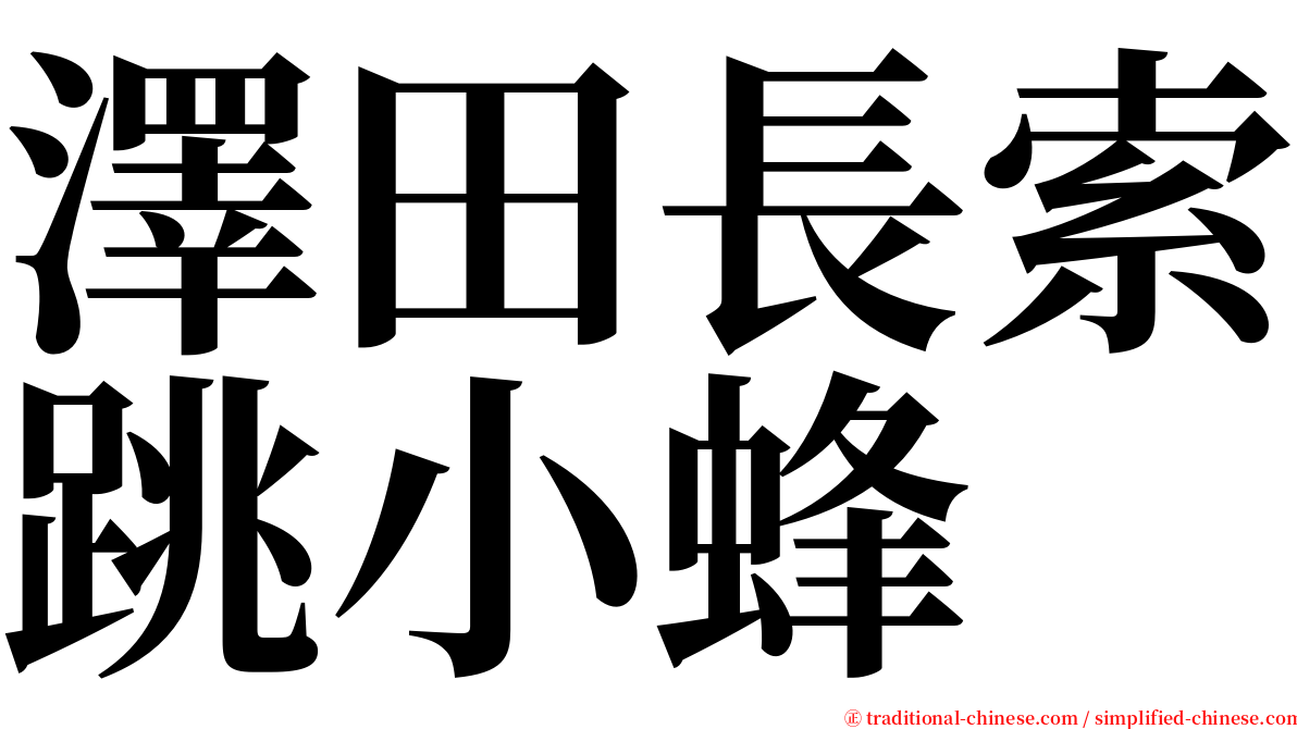 澤田長索跳小蜂 serif font