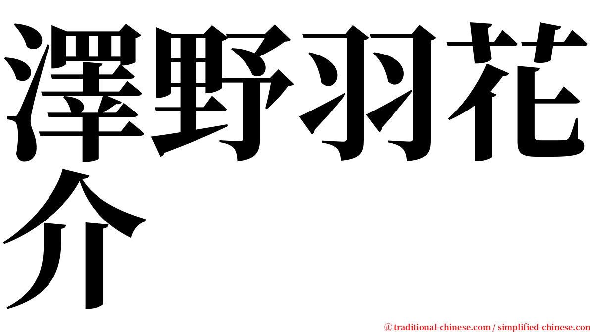澤野羽花介 serif font