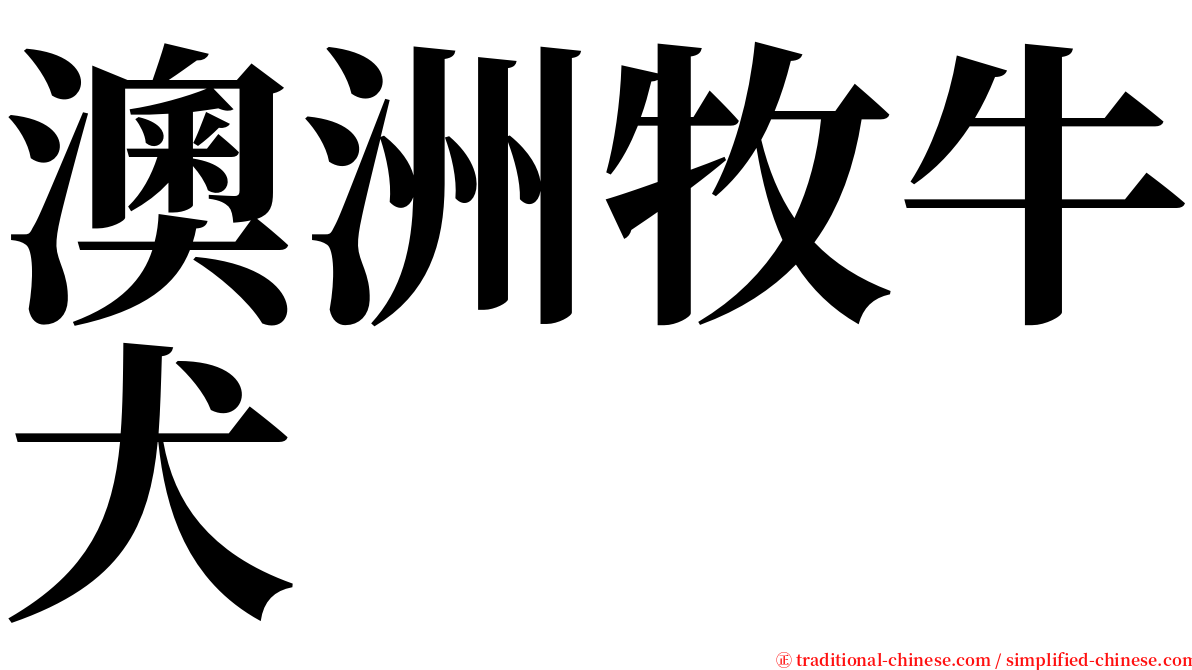 澳洲牧牛犬 serif font