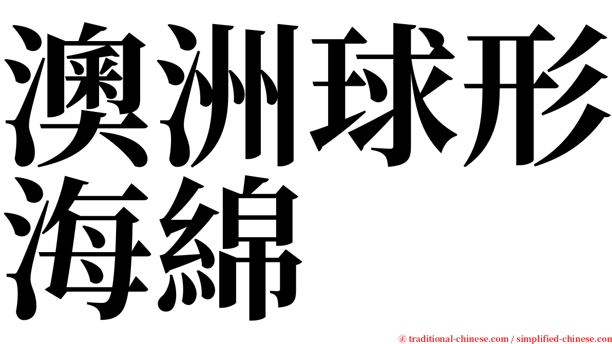 澳洲球形海綿 serif font