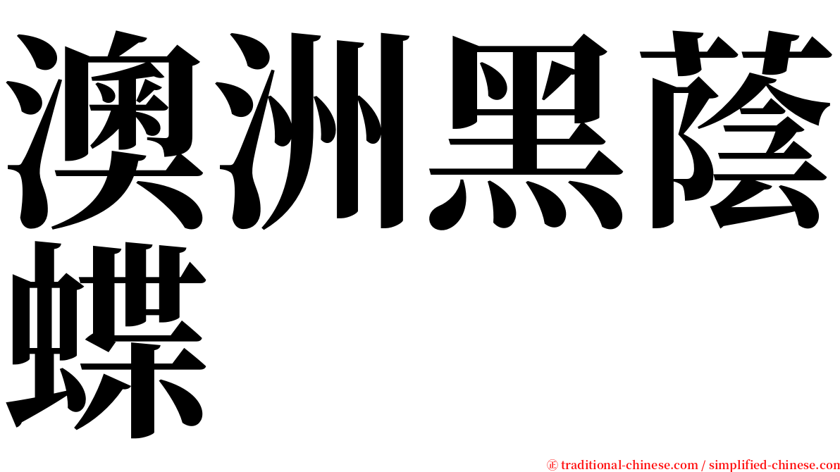澳洲黑蔭蝶 serif font