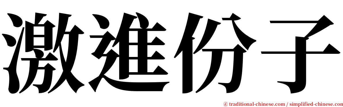 激進份子 serif font