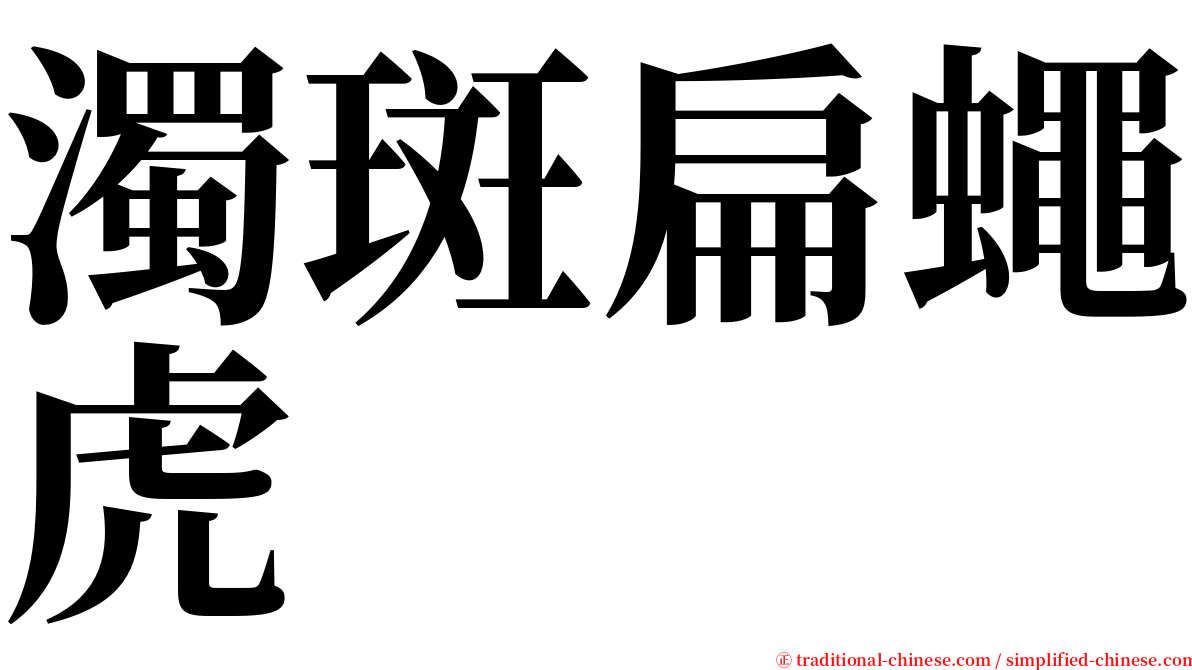 濁斑扁蠅虎 serif font