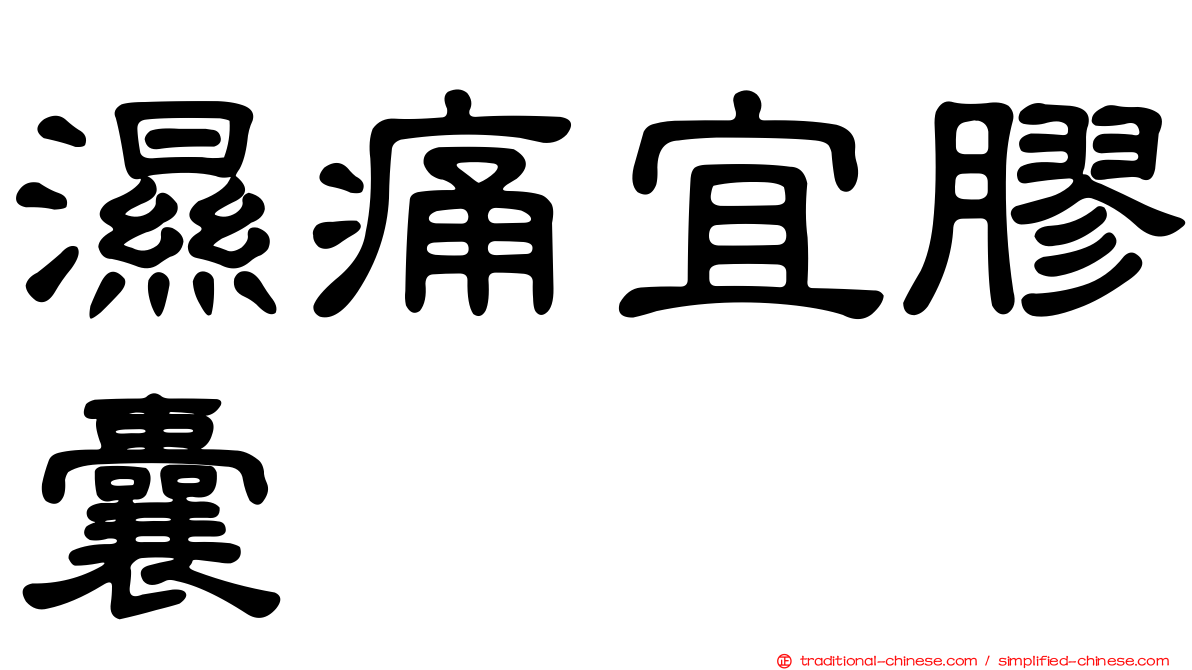 濕痛宜膠囊