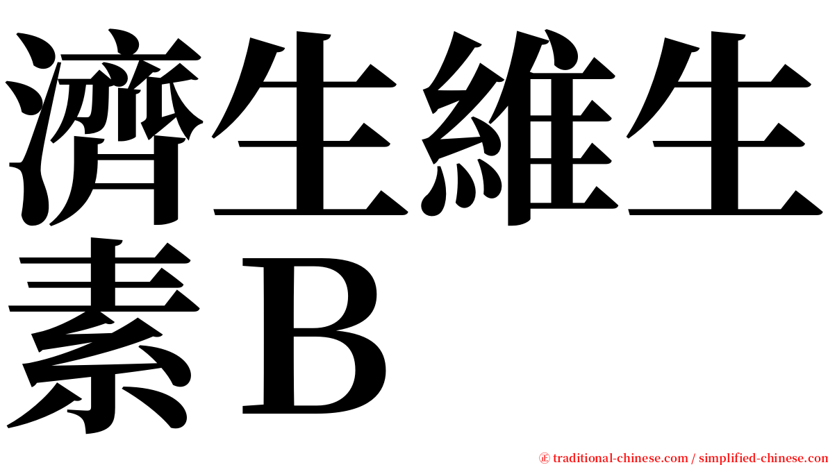 濟生維生素Ｂ serif font