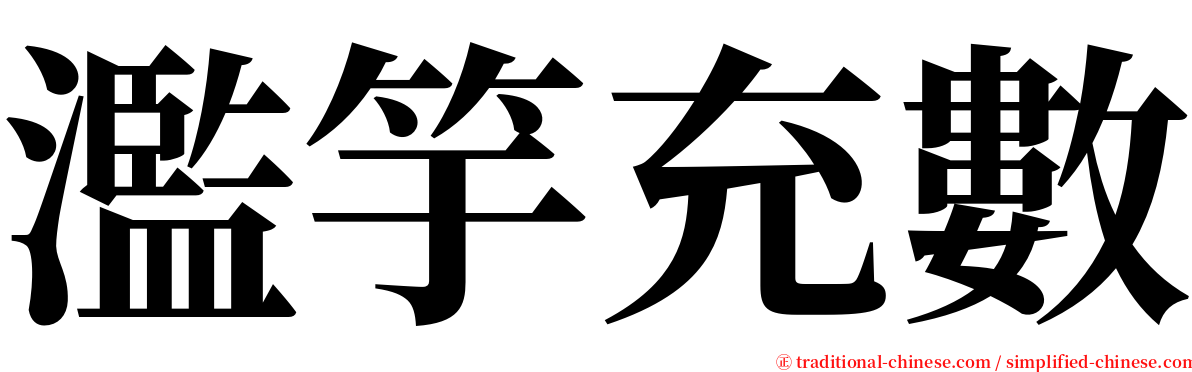 濫竽充數 serif font