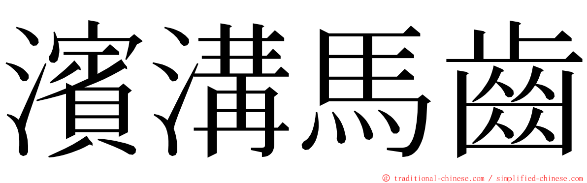 濱溝馬齒 ming font