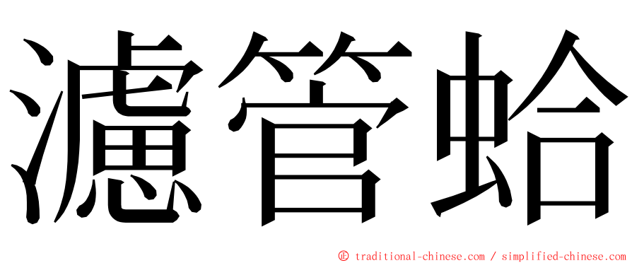 濾管蛤 ming font