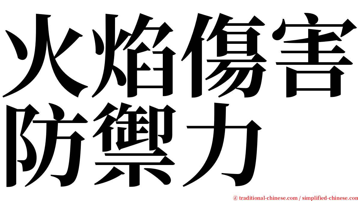 火焰傷害防禦力 serif font