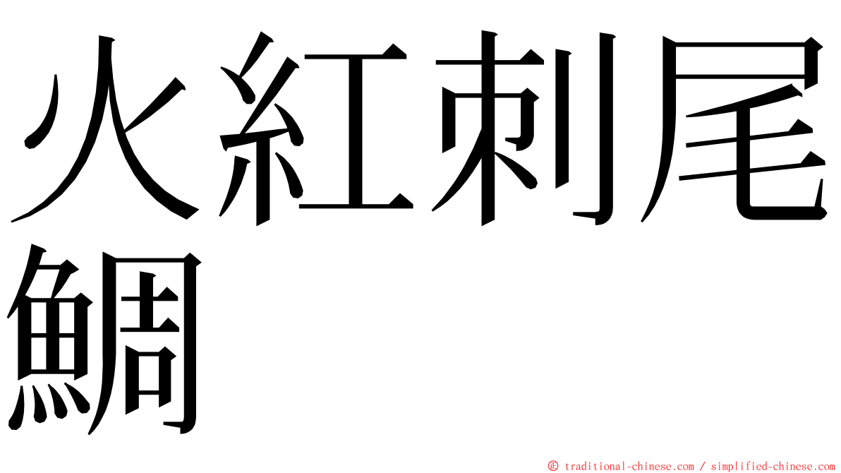 火紅刺尾鯛 ming font