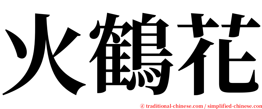 火鶴花 serif font