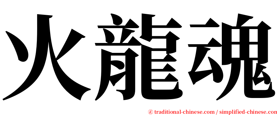 火龍魂 serif font