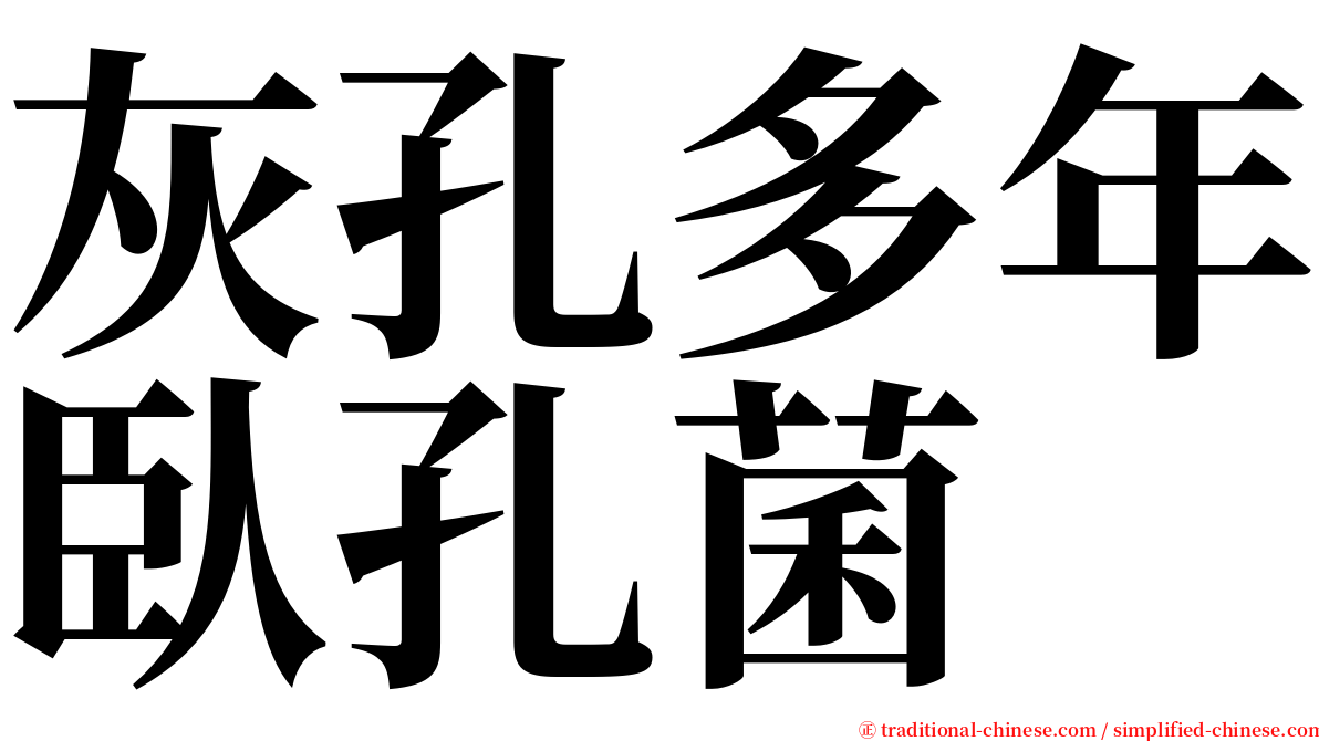 灰孔多年臥孔菌 serif font