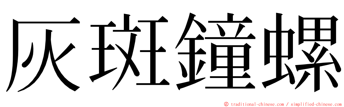 灰斑鐘螺 ming font