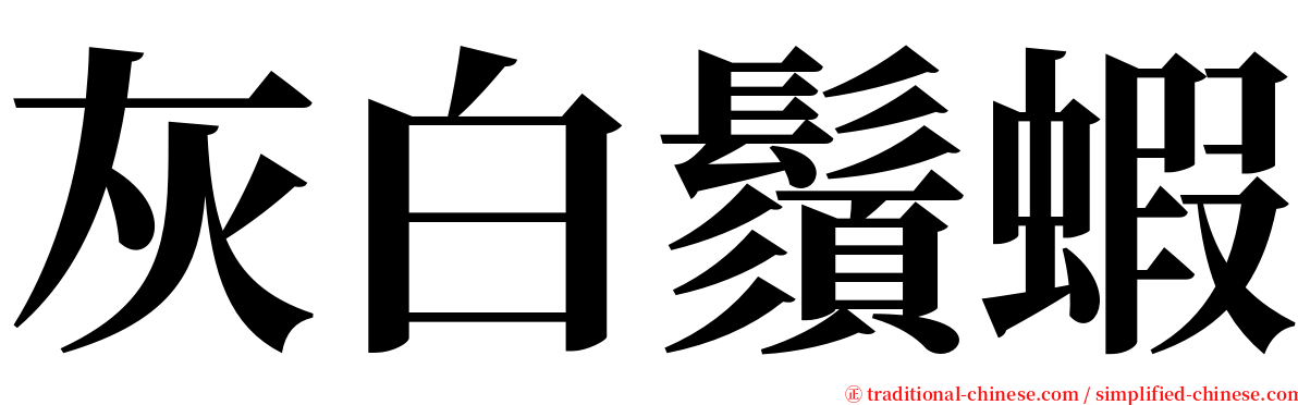 灰白鬚蝦 serif font