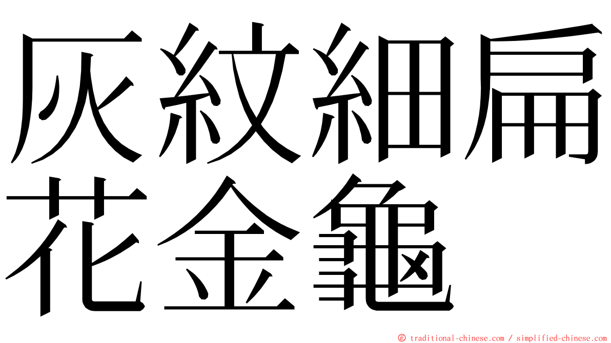 灰紋細扁花金龜 ming font