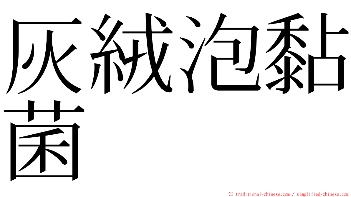 灰絨泡黏菌 ming font