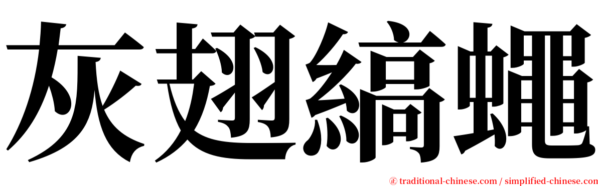 灰翅縞蠅 serif font