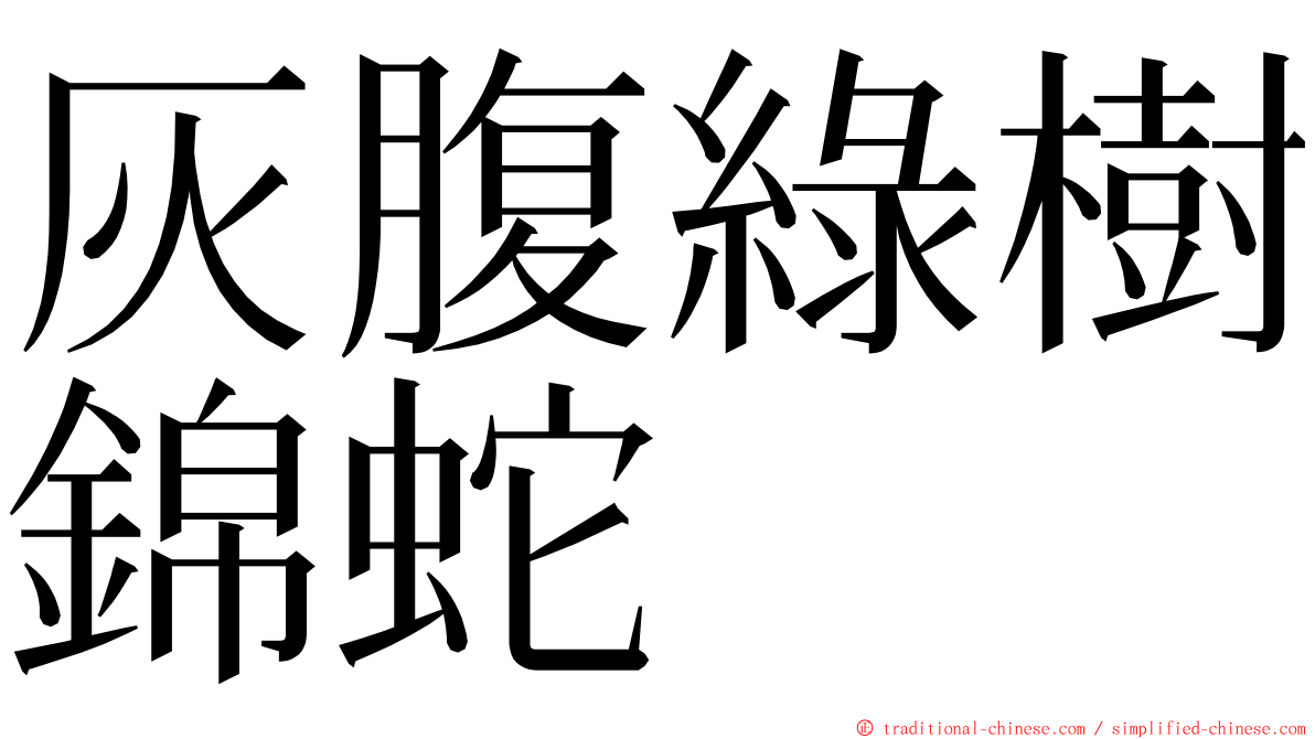 灰腹綠樹錦蛇 ming font