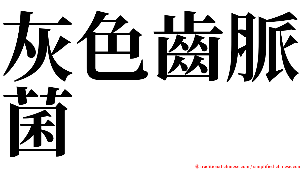 灰色齒脈菌 serif font