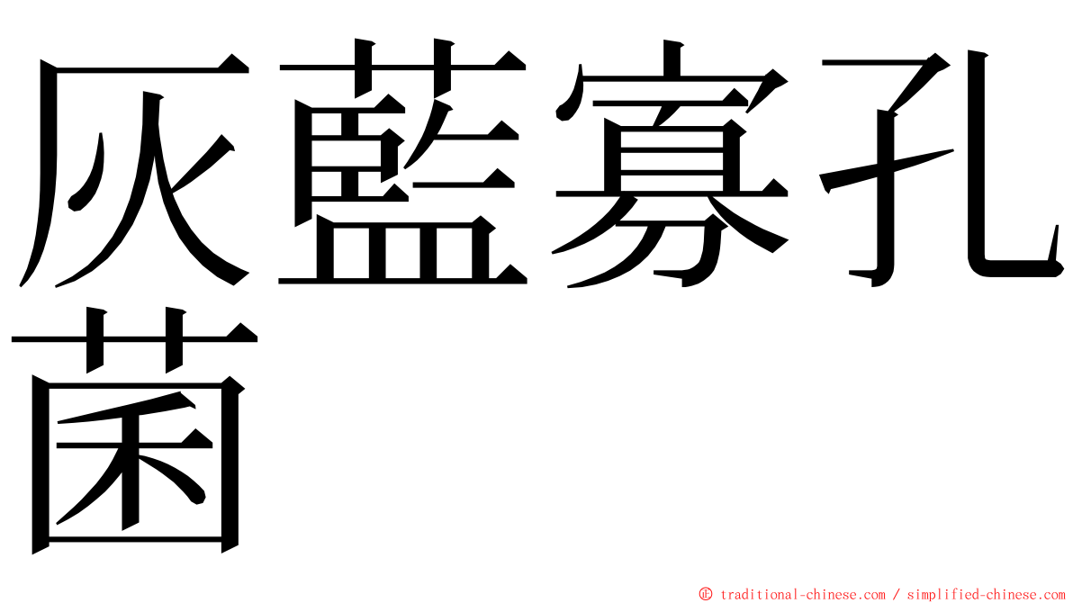 灰藍寡孔菌 ming font