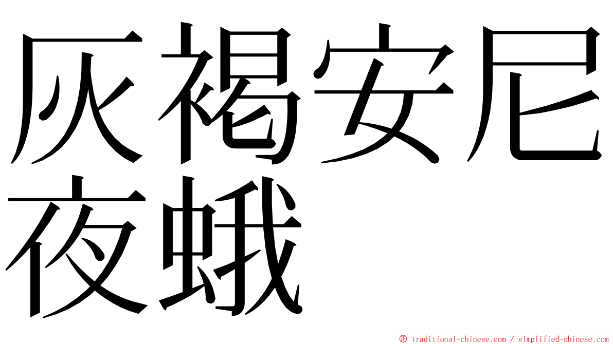 灰褐安尼夜蛾 ming font