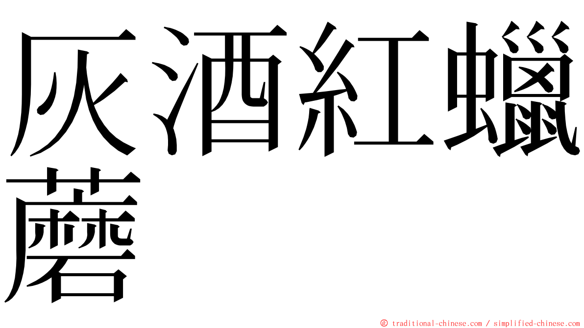 灰酒紅蠟蘑 ming font