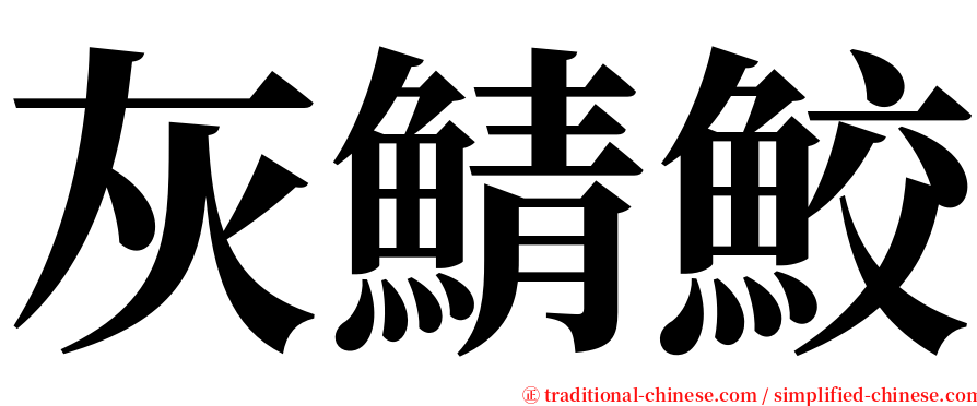 灰鯖鮫 serif font