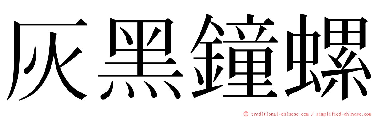 灰黑鐘螺 ming font