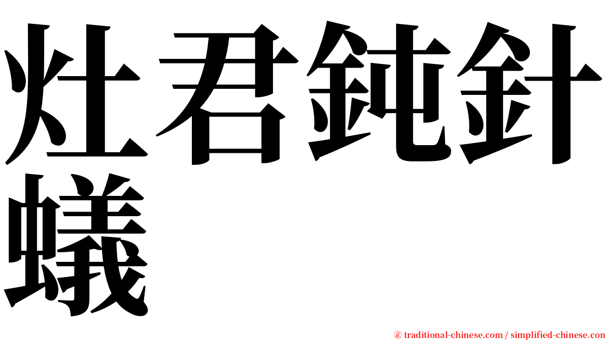 灶君鈍針蟻 serif font