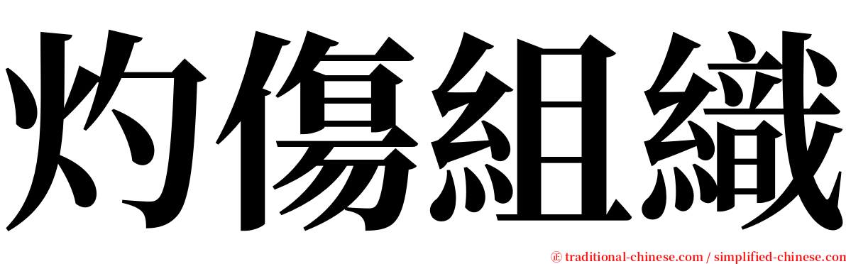 灼傷組織 serif font