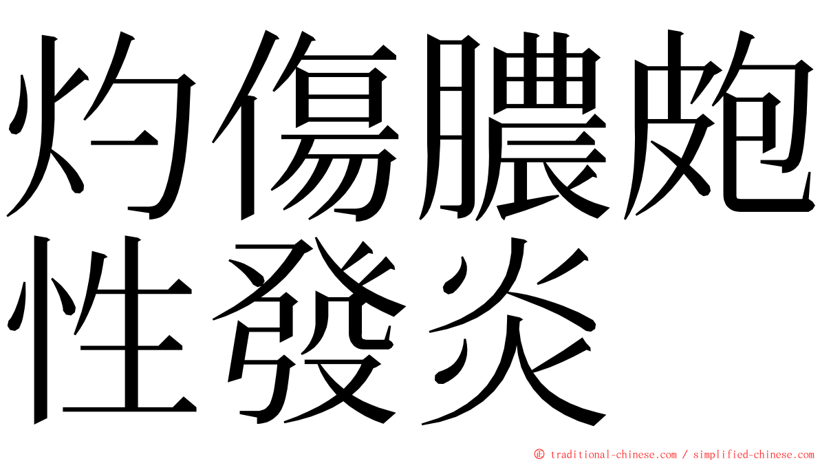 灼傷膿皰性發炎 ming font