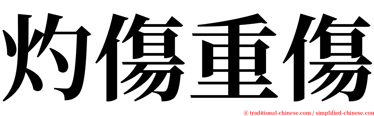 灼傷重傷 serif font