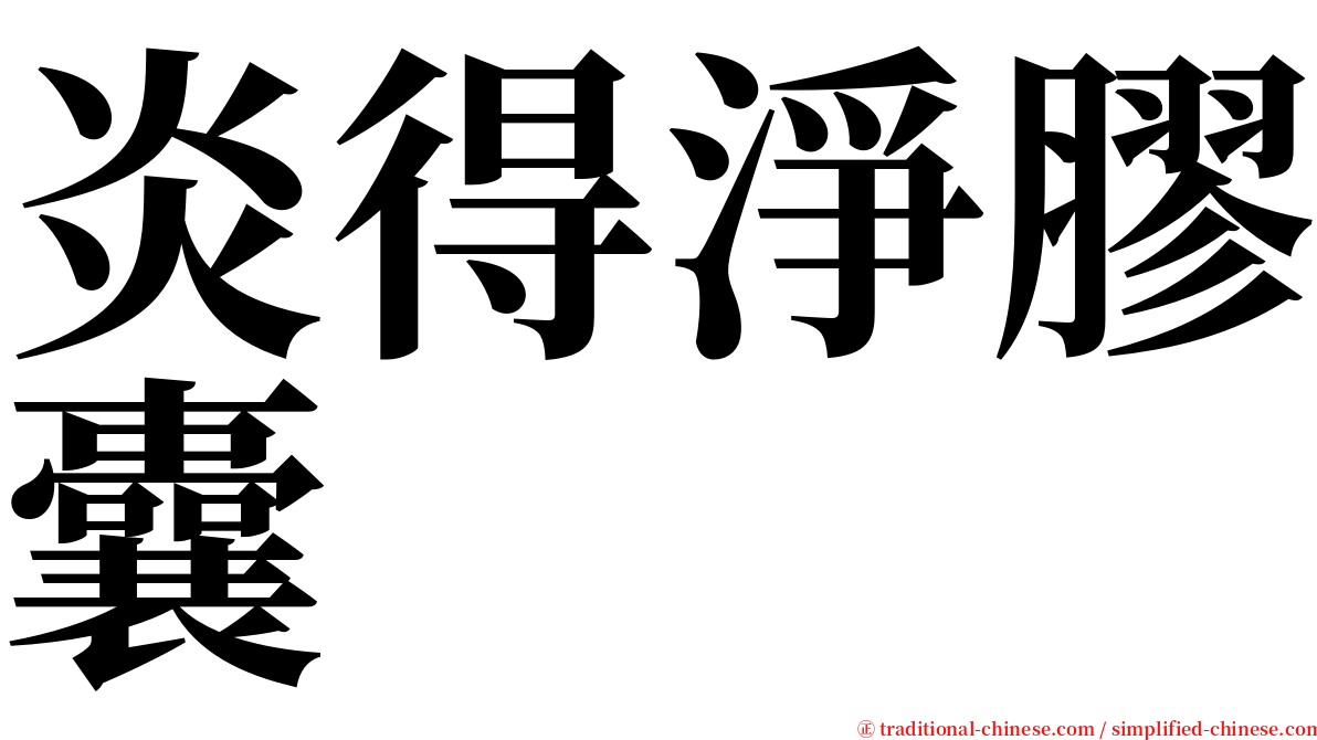 炎得淨膠囊 serif font