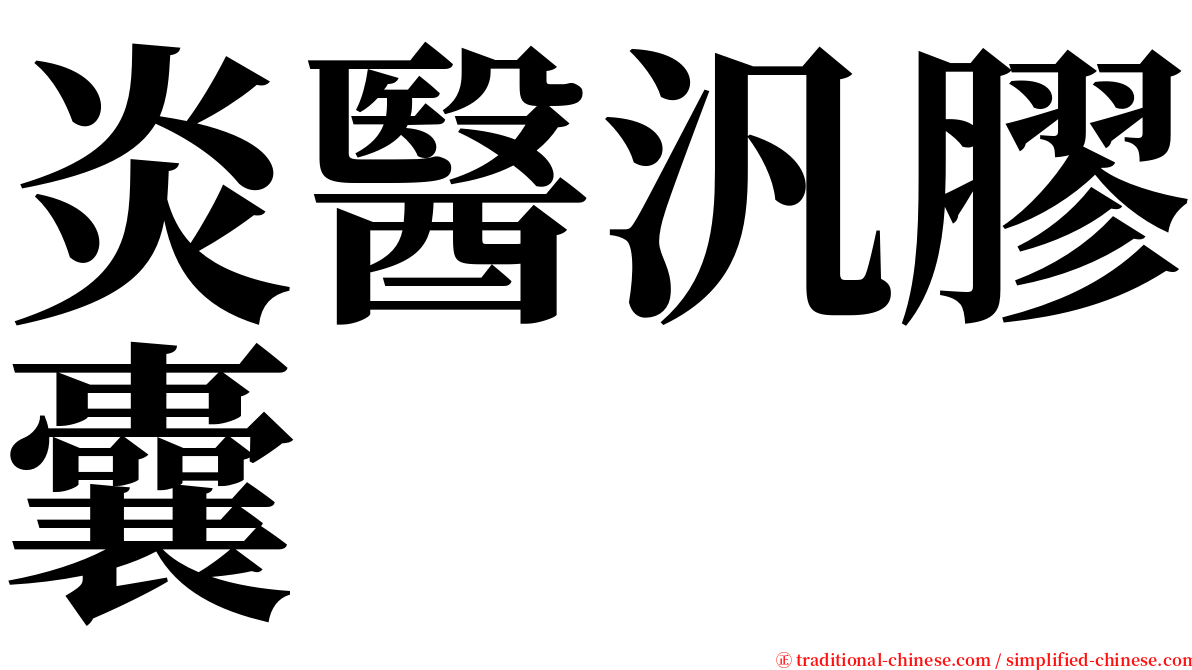 炎醫汎膠囊 serif font