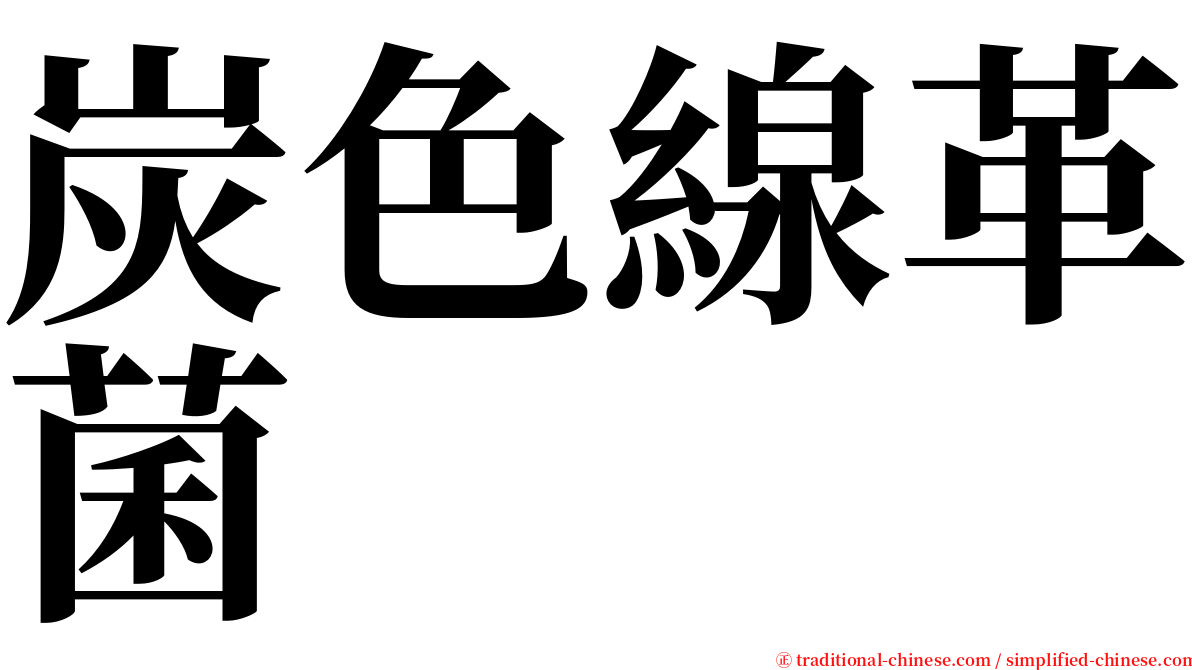 炭色線革菌 serif font