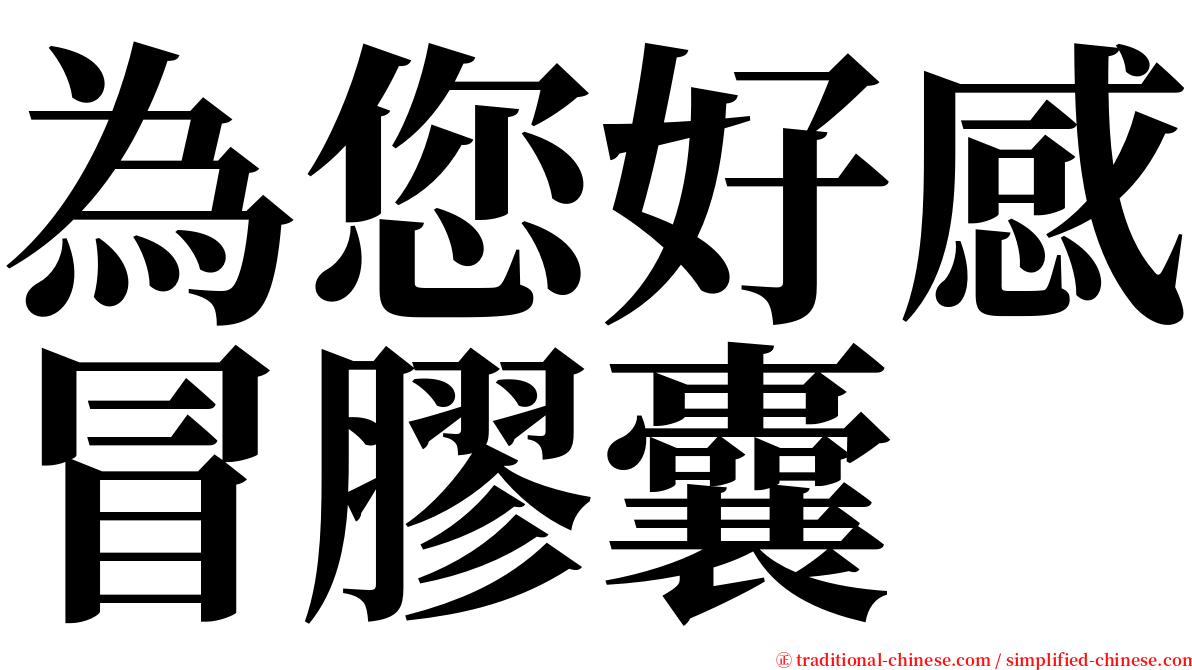 為您好感冒膠囊 serif font