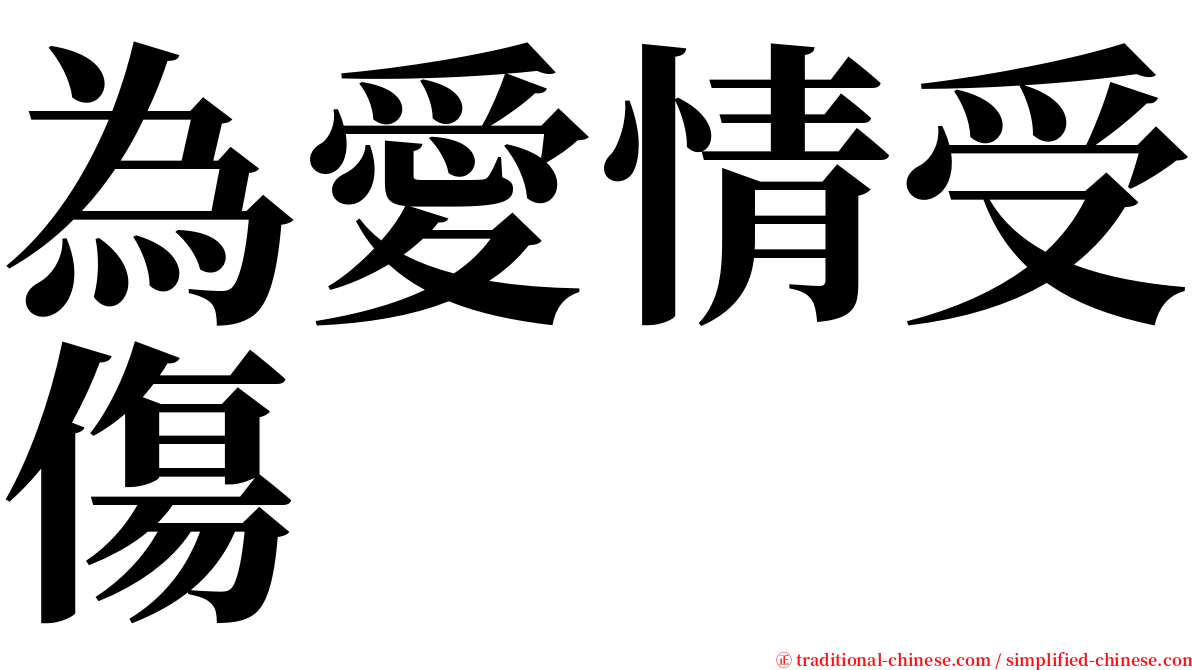 為愛情受傷 serif font