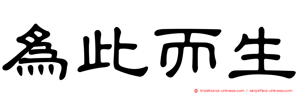 為此而生