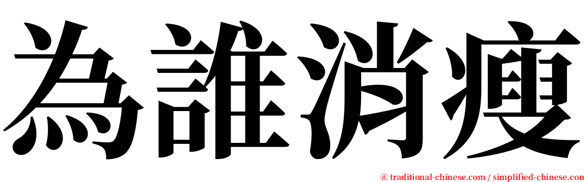 為誰消瘦 serif font