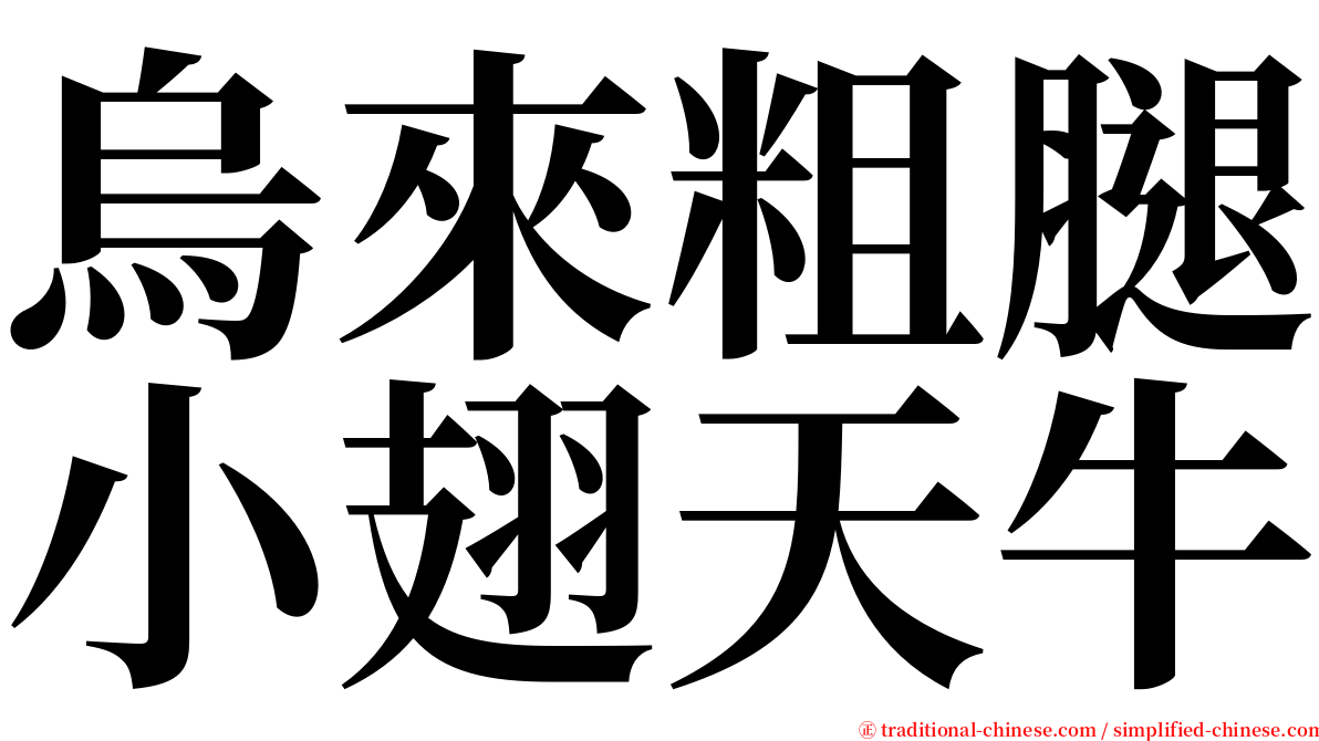 烏來粗腿小翅天牛 serif font