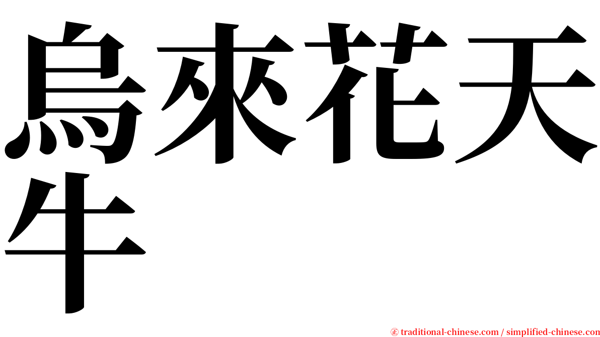 烏來花天牛 serif font