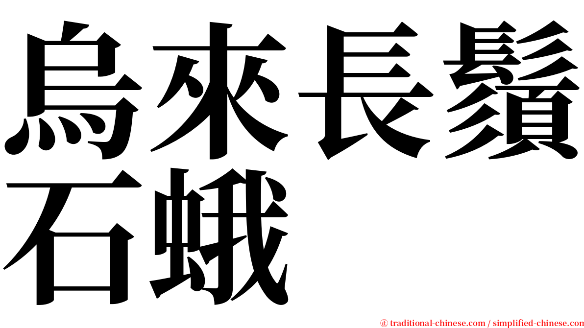 烏來長鬚石蛾 serif font