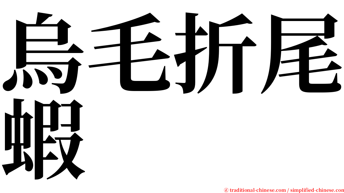烏毛折尾蝦 serif font